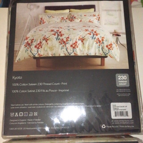 Christy Kyoto Full/Double Duvet Cover + 2 Shams 230TC New In Package $239 Value - Picture 12 of 14